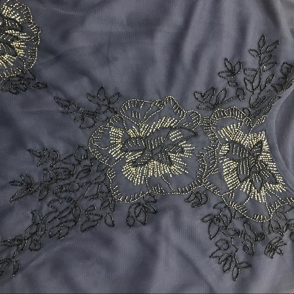 Halogen Mesh Embroidery Beaded Top - Picture 3 of 3